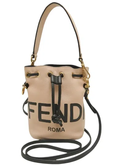 Pre-owned Fendi 2010-2026 Mini Calfskin Mon Tresor Bucket Bag Satchel In Brown