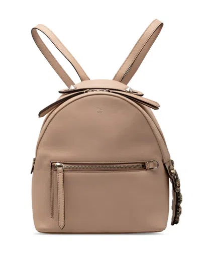 Pre-owned Fendi 2010-2026 Mini Leather By The Way Backpack In Brown