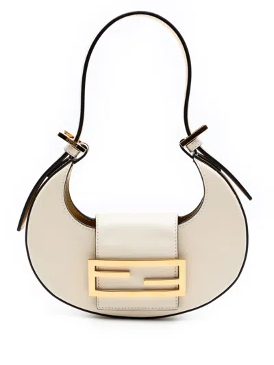 Pre-owned Fendi 2010-2026 Mini Leather Cookie Hobo Bag In White