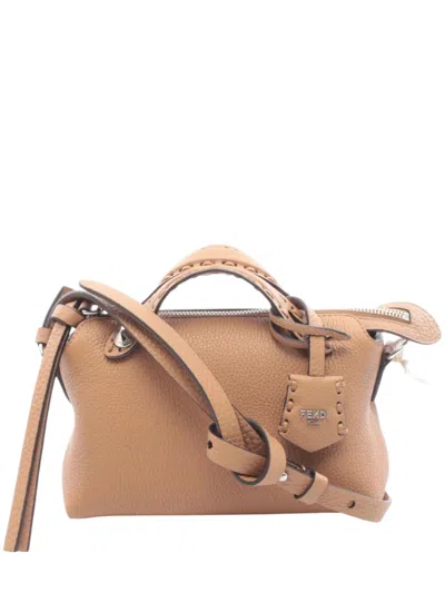 Pre-owned Fendi 2010-2026 Mini Leather Selleria By The Way Satchel In Brown