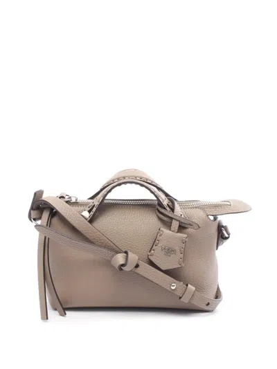 Pre-owned Fendi 2010-2026 Mini Leather Selleria By The Way Satchel In Neutral