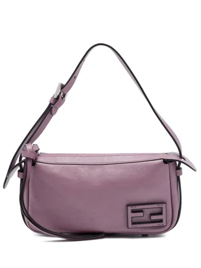 Pre-owned Fendi 2010-2026 Mini Metallic Calfskin Simply Handbag In Pink
