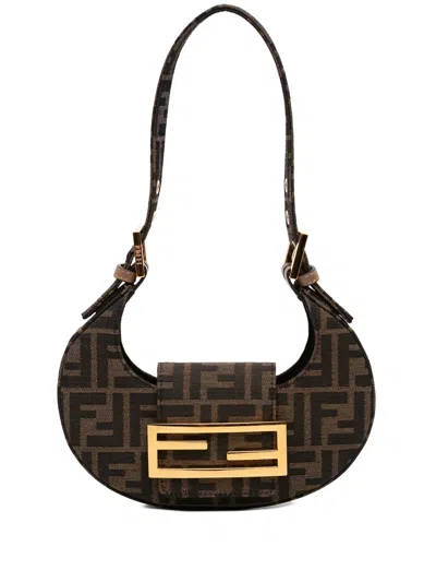 Pre-owned Fendi 2010-2026 Mini Zucca Canvas Cookie Hobo Bag In Brown