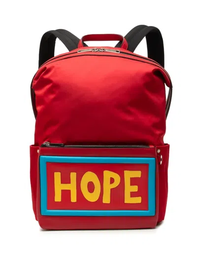 Pre-owned Fendi 2010-2026 Nylon Vocabulary Hope Backpack In Red