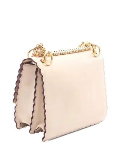 Pre-owned Fendi 2010-2026 Small Leather Kan I Crossbody Bag In Brown