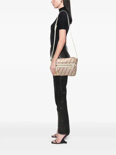 Pre-owned Fendi 2010-2026 Zucca Canvas Crossbody Bag In Brown