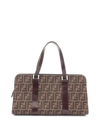Pre-owned Fendi 2010-2026 Zucca Canvas Handbag In Brown