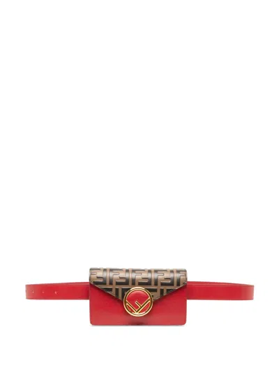 Pre-owned Fendi 2010-2026 Zucca Embossed Leather F Is  Convertible Belt Bag In Brown