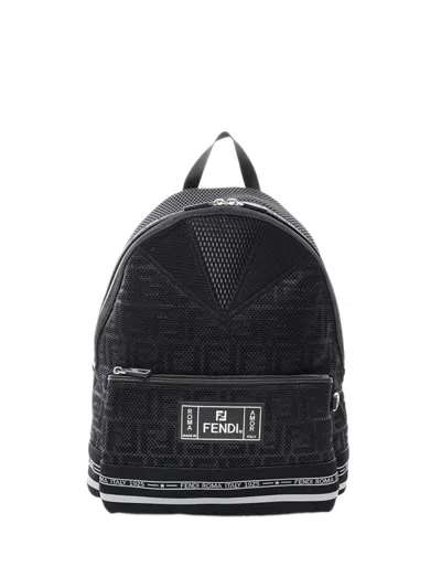 Pre-owned Fendi 2010-2026 Zucca Mesh Backpack In Black
