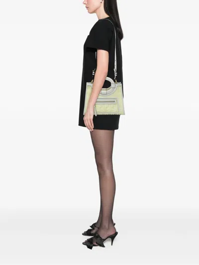 Pre-owned Fendi 2010-2026 Zucca Pvc Runaway Shopper Satchel In White