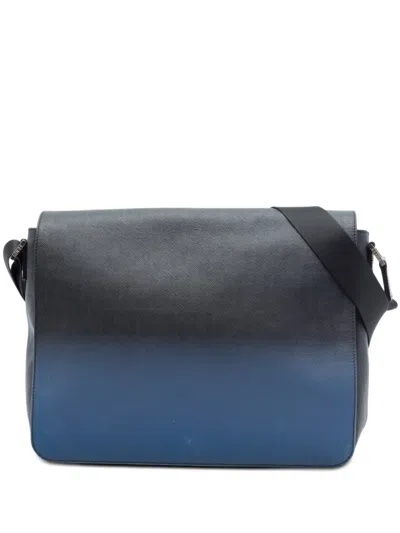 Pre-owned Fendi 2010-2026 Zucca Spalmati Ombre Flap Crossbody Bag In Black