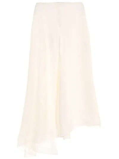 Pre-owned Fendi 2010s Asymmetric Skirt In Neutrals