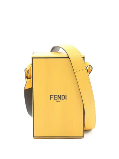 Pre-owned Fendi 2010s Box Shoulder Bag In Yellow