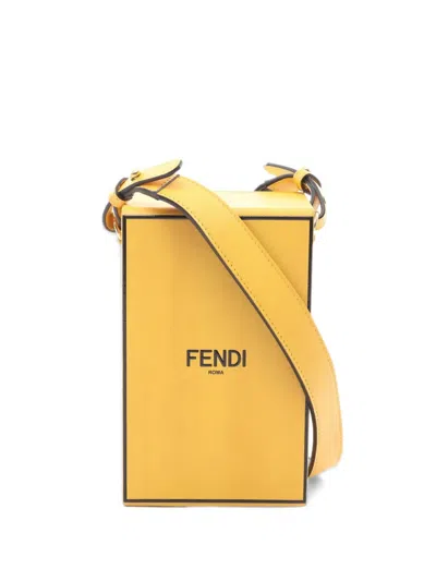 Pre-owned Fendi 2010s Box Shoulder Bag In Yellow