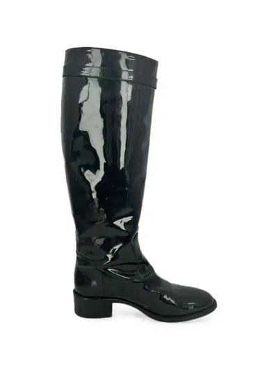 Pre-owned Fendi 2010s Buckle Detail Riding Boots In Black