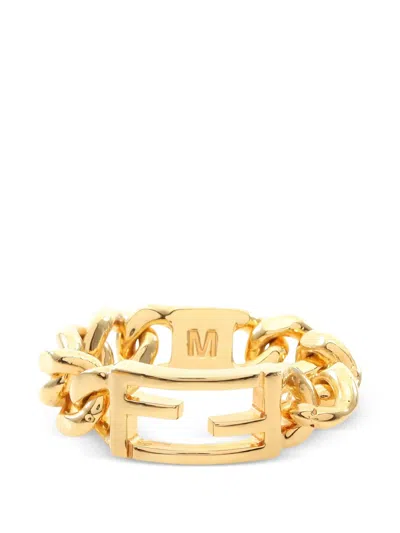 Pre-owned Fendi 2010s Chain Ring In Gold