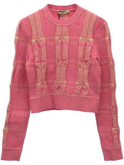 Pre-owned Fendi 2010s Checked Jumper In Pink