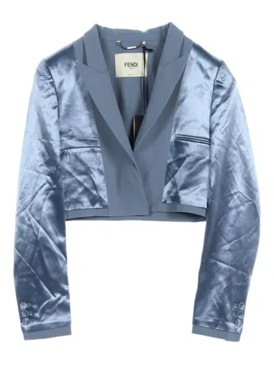 Pre-owned Fendi 2010s Cropped Blazer In Blue