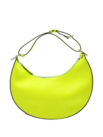 Pre-owned Fendi 2010s Graphy Leather Handbag In Green