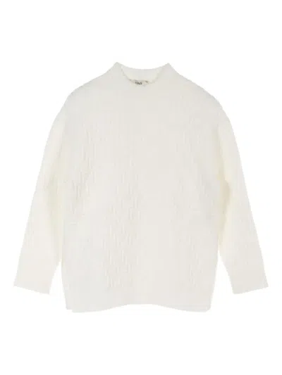 Pre-owned Fendi 2010s Ff-embossed Sweatshirt In White