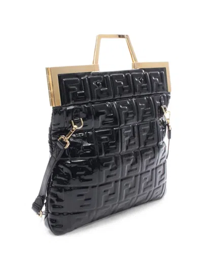 Pre-owned Fendi 2010s Ff Embossed Tote Bag In Black