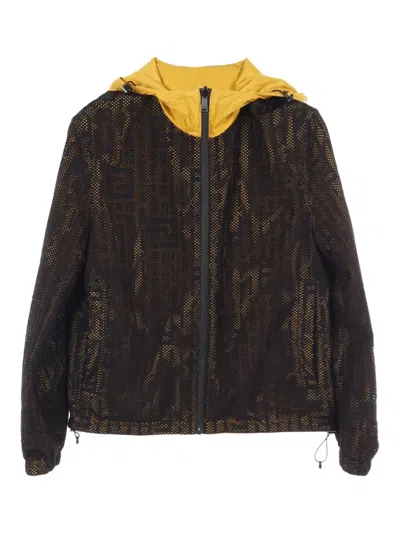 Pre-owned Fendi 2010s Ff-logo Mesh Jacket