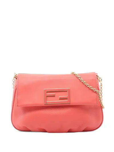 Pre-owned Fendi 2010s Ff Logo Shoulder Bag In Pink