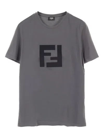 Pre-owned Fendi 2010s Ff-logo T-shirt In Grey