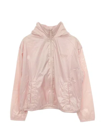 Pre-owned Fendi 2010s Ff Mountain Parka Jacket In Pink