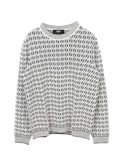 Pre-owned Fendi 2010s Ff Pattern Sweater In White