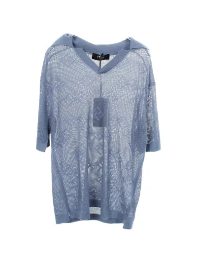 Pre-owned Fendi 2010s Ff-logo Top In Blue