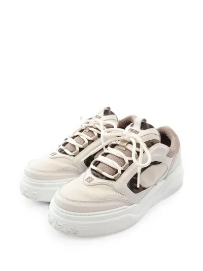 Pre-owned Fendi 2010s Force Sneakers In Neutrals