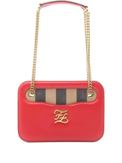 Pre-owned Fendi 2010s Karligraphy Shoulder Bag In Red