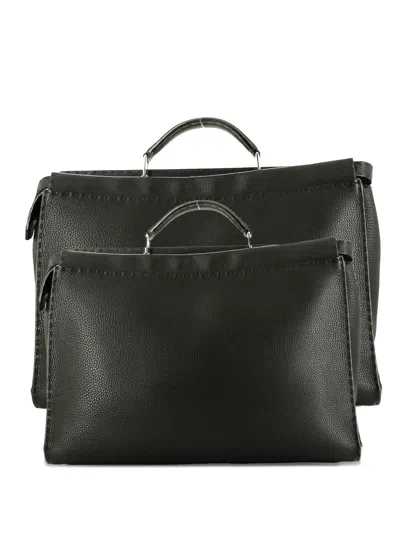 Pre-owned Fendi 2010s Large Peekaboo Handbag In Black