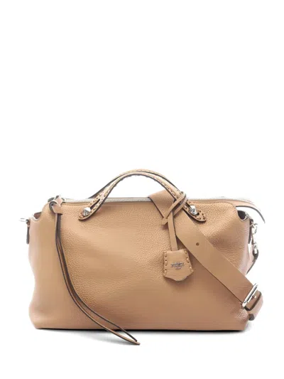 Pre-owned Fendi 2010s Large The Way Selleria Leather Tote Bag In Neutral