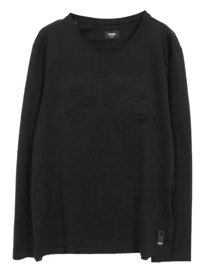 Pre-owned Fendi 2010s Logo-embossed T-shirt In Black
