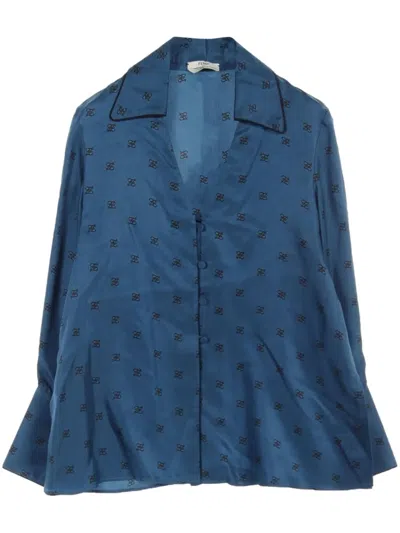 Pre-owned Fendi 2010s Logo-print Shirt In Blue