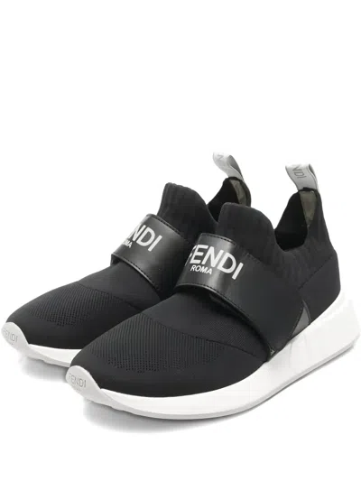 Pre-owned Fendi 2010s Logo Sneakers In Black