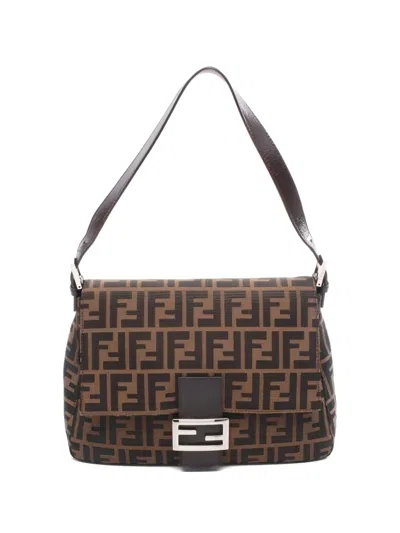 Pre-owned Fendi 2010s Mamma Baguette Shoulder Bag In Brown