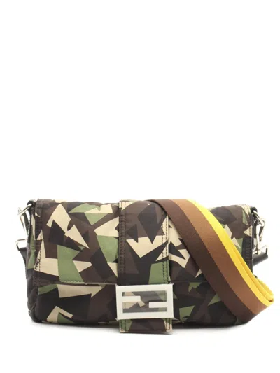 Pre-owned Fendi 2010s Mamma Baguette Shoulder Bag In Brown