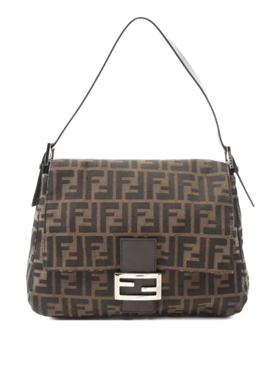 Pre-owned Fendi 2010s Mamma Bucket Leather Shoulder Bag In Brown