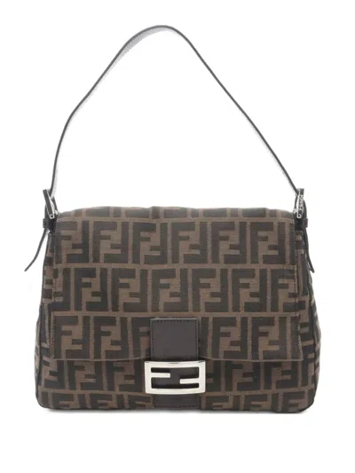 Pre-owned Fendi 2010s Mamma Bucket Monogram Shoulder Bag In Brown