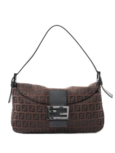 Pre-owned Fendi 2010s Mamma Bucket Shoulder Bag In Brown