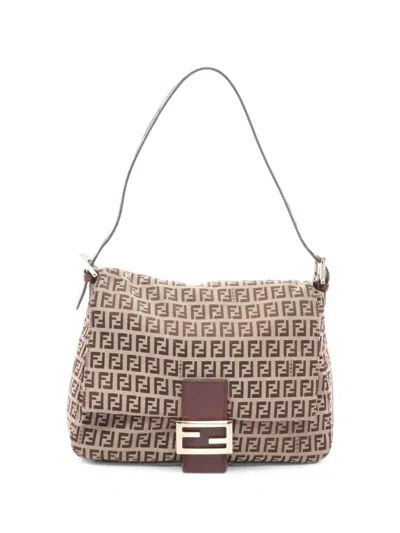 Pre-owned Fendi 2010s Mamma Zucchino Baguette Shoulder Bag In Neutrals