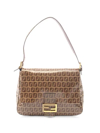 Fendi 2010s Mamma Zucchino Ff Shoulder Bag In Brown