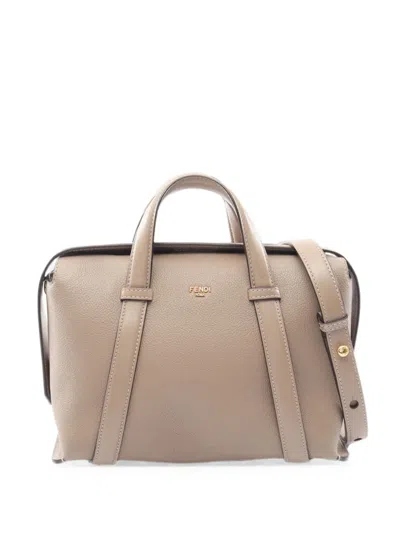 Fendi 2010s Medium Boston 365 Tote Bag In Neutrals