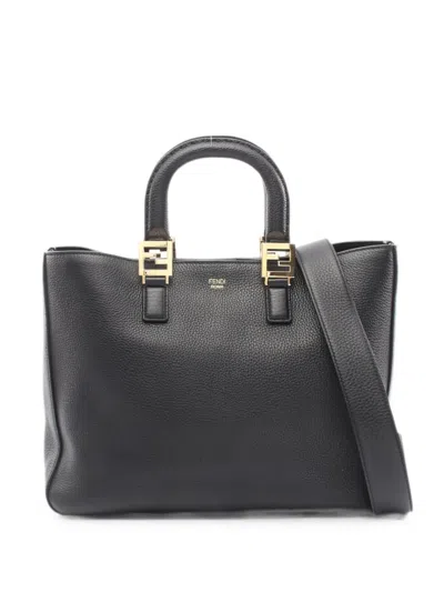 Pre-owned Fendi 2010s Medium Ff Selleria Tote Bag In Black