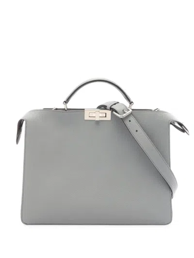 Pre-owned Fendi 2010s Medium Peekaboo I.u Handbag In Grey