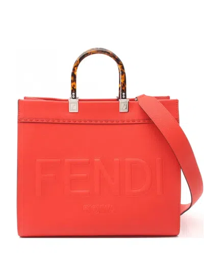 Pre-owned Fendi 2010s Medium Sunshine Handbag In 红色