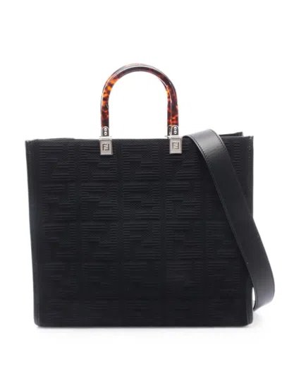 Pre-owned Fendi 2010s Medium Sunshine Tote Bag In Black